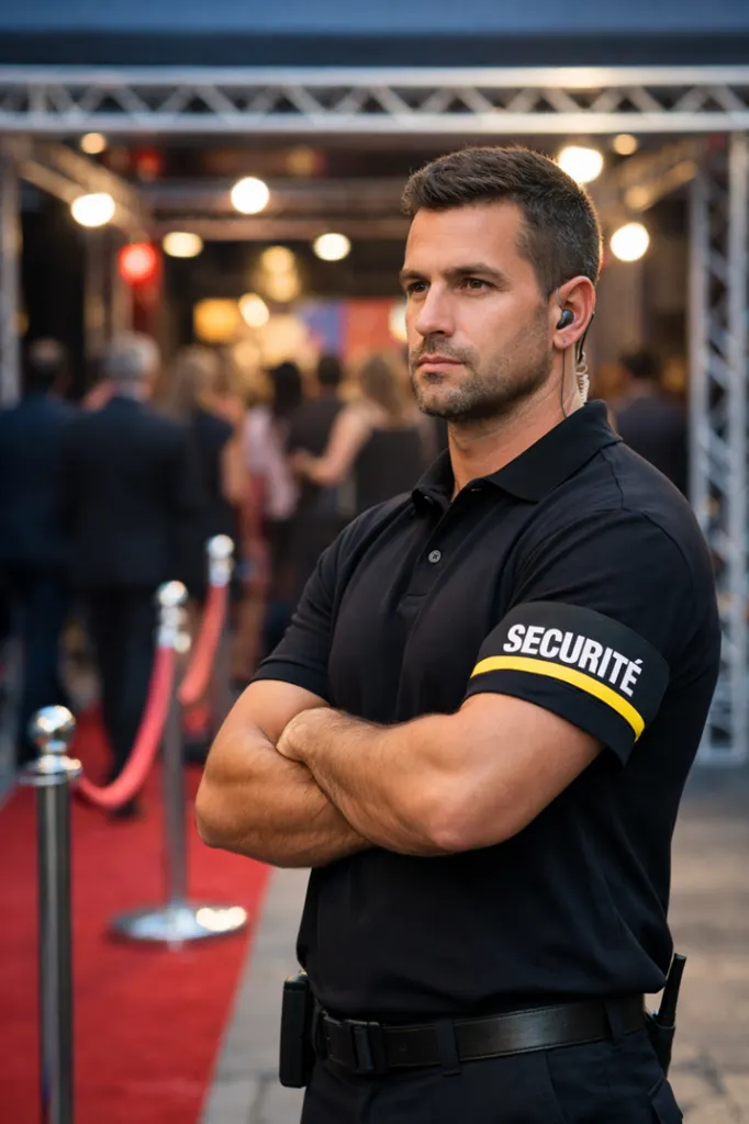 Agent de sécurité en mission pour un devis Oprotect